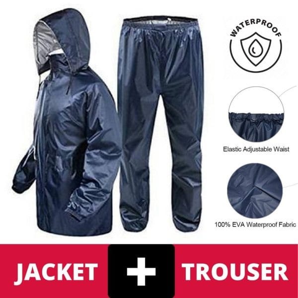 Waterproof Rain Coat With Trouser And Cap