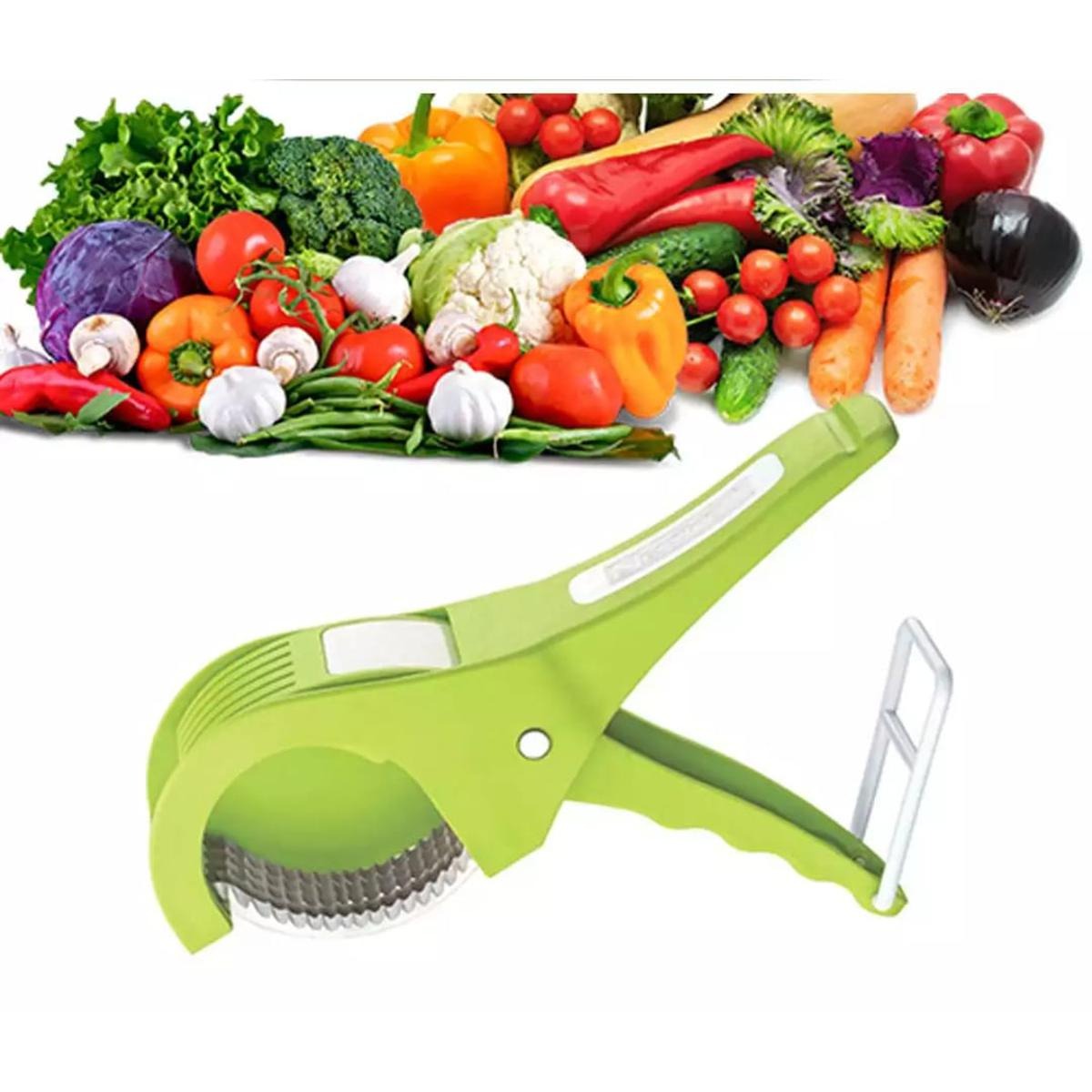 2 in 1 Vegetable Fruit Cutter Multi Blade Stainless Steel 5 Blade Veg Cutter Bhindi Cutter Multi Cutter